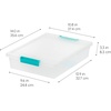 image:imageIRIS USA 2 Qt Craft Storage Bins with Lids 6Pack Made in USA Clip Box Small Tall Plastic Sensory Bin Tote Organizer Containers for Art Supplies Paper amp Office Stackable  ClearSeafoam BlueClearSeafoam Blue
