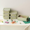 image:imageIRIS USA 2 Qt Craft Storage Bins with Lids 6Pack Made in USA Clip Box Small Tall Plastic Sensory Bin Tote Organizer Containers for Art Supplies Paper amp Office Stackable  ClearSeafoam BlueSage Green