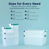 image:imageIRIS USA 2 Qt Craft Storage Bins with Lids 6Pack Made in USA Clip Box Small Tall Plastic Sensory Bin Tote Organizer Containers for Art Supplies Paper amp Office Stackable  ClearSeafoam BlueClearSeafoam Blue