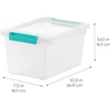 image:imageIRIS USA 2 Qt Craft Storage Bins with Lids 6Pack Made in USA Clip Box Small Tall Plastic Sensory Bin Tote Organizer Containers for Art Supplies Paper amp Office Stackable  ClearSeafoam BlueClearSeafoam Blue