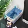 image:imageIRIS USA 2 Qt Craft Storage Bins with Lids 6Pack Made in USA Clip Box Small Tall Plastic Sensory Bin Tote Organizer Containers for Art Supplies Paper amp Office Stackable  ClearSeafoam BlueClearSeafoam Blue