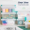 image:imageIRIS USA 2 Qt Craft Storage Bins with Lids 6Pack Made in USA Clip Box Small Tall Plastic Sensory Bin Tote Organizer Containers for Art Supplies Paper amp Office Stackable  ClearSeafoam BlueClearSeafoam Blue