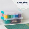 image:imageIRIS USA 2 Qt Craft Storage Bins with Lids 6Pack Made in USA Clip Box Small Tall Plastic Sensory Bin Tote Organizer Containers for Art Supplies Paper amp Office Stackable  ClearSeafoam BlueClearSeafoam Blue