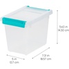 image:imageIRIS USA 2 Qt Craft Storage Bins with Lids 6Pack Made in USA Clip Box Small Tall Plastic Sensory Bin Tote Organizer Containers for Art Supplies Paper amp Office Stackable  ClearSeafoam BlueClearSeafoam Blue