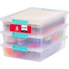 image:imageIRIS USA 2 Qt Craft Storage Bins with Lids 6Pack Made in USA Clip Box Small Tall Plastic Sensory Bin Tote Organizer Containers for Art Supplies Paper amp Office Stackable  ClearSeafoam BlueClearSeafoam Blue