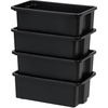 image:imageIRIS USA Plastic Storage Bins Containers Large 4 Pack Sensory Bin Craft Storage Craft Organizers and Storage Organizing Container for Home Office and School Supplies Stackable PastelBlack