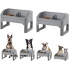 image:imageIRIS USA Elevated Dog Bowls Adjustable Stand Raised Feeding Station with Removable Double Food and Water Bowls Easy Clean Design Indoor Pet Feeding System for Small to Large Dogs GrayDog Feeding Station Pack of 2