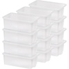 image:imageIRIS USA Plastic Storage Bins Containers Large 4 Pack Sensory Bin Craft Storage Craft Organizers and Storage Organizing Container for Home Office and School Supplies Stackable PastelClear