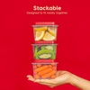 image:imageIRIS USA 16 PC Plastic Food Storage Containers With Lids  8 Containers amp 8 Lids To Go Meal Prep Leftovers Office Lunch Potluck Food Storage Microwave Dishwasher amp Freezer Safe BPAFreeClearRed