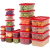image:imageIRIS USA 16 PC Plastic Food Storage Containers With Lids  8 Containers amp 8 Lids To Go Meal Prep Leftovers Office Lunch Potluck Food Storage Microwave Dishwasher amp Freezer Safe BPAFreeClearRed