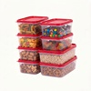 image:imageIRIS USA 16 PC Plastic Food Storage Containers With Lids  8 Containers amp 8 Lids To Go Meal Prep Leftovers Office Lunch Potluck Food Storage Microwave Dishwasher amp Freezer Safe BPAFreeClearRed