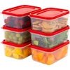 image:imageIRIS USA 16 PC Plastic Food Storage Containers With Lids  8 Containers amp 8 Lids To Go Meal Prep Leftovers Office Lunch Potluck Food Storage Microwave Dishwasher amp Freezer Safe BPAFreeClearRed