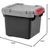 image:imageIRIS USA 12 Gallon Lockable Storage Totes with Lids 4 Pack  Gray HeavyDuty Durable Stackable Containers Large Garage Organizing Bins Moving Tubs Rugged Sturdy Equipment Utility Tool BoxDark Gray
