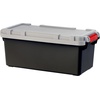 image:imageIRIS USA 12 Gallon Lockable Storage Totes with Lids 4 Pack  Gray HeavyDuty Durable Stackable Containers Large Garage Organizing Bins Moving Tubs Rugged Sturdy Equipment Utility Tool BoxDark Gray