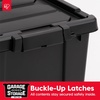 image:imageIRIS USA 12 Gallon Lockable Storage Totes with Lids 4 Pack  Gray HeavyDuty Durable Stackable Containers Large Garage Organizing Bins Moving Tubs Rugged Sturdy Equipment Utility Tool BoxBlack