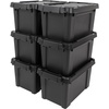image:imageIRIS USA 12 Gallon Lockable Storage Totes with Lids 4 Pack  Gray HeavyDuty Durable Stackable Containers Large Garage Organizing Bins Moving Tubs Rugged Sturdy Equipment Utility Tool BoxBlack