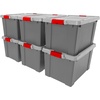 image:imageIRIS USA 12 Gallon Lockable Storage Totes with Lids 4 Pack  Gray HeavyDuty Durable Stackable Containers Large Garage Organizing Bins Moving Tubs Rugged Sturdy Equipment Utility Tool BoxGray