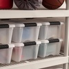 image:imageIRIS USA 12 Pack 13 Quart Storage Bin Stackable Containers with Lids  Plastic Organizer Totes for Shoes or Closet Shelves Pearl13 Qt