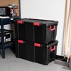 image:imageIRIS USA 2 Pack 32 Gallon Heavy Duty Rolling Storage Bins with Lids Black  Extra Large Stackable Tote with Wheels and Lockable Latches for Garges Warehouses and Home Basements