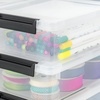 image:imageIRIS USA 2 Qt Craft Storage Bins with Lids 6Pack Made in USA Clip Box Small Plastic Sensory Bin Tote Organizer Containers for Art Supplies Paper amp Office Stackable  ClearBlackClearBlack