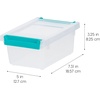 image:imageIRIS USA 2 Qt Craft Storage Bins with Lids 6Pack Made in USA Clip Box Small Plastic Sensory Bin Tote Organizer Containers for Art Supplies Paper amp Office Stackable  ClearBlackClearSeafoam Blue