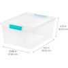 image:imageIRIS USA 2 Qt Craft Storage Bins with Lids 6Pack Made in USA Clip Box Small Plastic Sensory Bin Tote Organizer Containers for Art Supplies Paper amp Office Stackable  ClearBlackClearSeafoam Blue