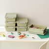 image:imageIRIS USA 2 Qt Craft Storage Bins with Lids 6Pack Made in USA Clip Box Small Plastic Sensory Bin Tote Organizer Containers for Art Supplies Paper amp Office Stackable  ClearBlackSage Green