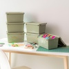 image:imageIRIS USA 2 Qt Craft Storage Bins with Lids 6Pack Made in USA Clip Box Small Plastic Sensory Bin Tote Organizer Containers for Art Supplies Paper amp Office Stackable  ClearBlackSage Green