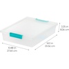 image:imageIRIS USA 2 Qt Craft Storage Bins with Lids 6Pack Made in USA Clip Box Small Plastic Sensory Bin Tote Organizer Containers for Art Supplies Paper amp Office Stackable  ClearBlackClearSeafoam Blue