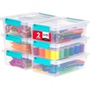 image:imageIRIS USA 2 Qt Craft Storage Bins with Lids 6Pack Made in USA Clip Box Small Plastic Sensory Bin Tote Organizer Containers for Art Supplies Paper amp Office Stackable  ClearBlackClearSeafoam Blue