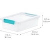 image:imageIRIS USA 2 Qt Craft Storage Bins with Lids 6Pack Made in USA Clip Box Small Plastic Sensory Bin Tote Organizer Containers for Art Supplies Paper amp Office Stackable  ClearBlackClearSeafoam Blue