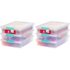 image:imageIRIS USA 2 Qt Craft Storage Bins with Lids 6Pack Made in USA Clip Box Small Plastic Sensory Bin Tote Organizer Containers for Art Supplies Paper amp Office Stackable  ClearBlackClearSeafoam Blue
