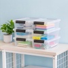 image:imageIRIS USA 2 Qt Craft Storage Bins with Lids 6Pack Made in USA Clip Box Small Plastic Sensory Bin Tote Organizer Containers for Art Supplies Paper amp Office Stackable  ClearBlackClearBlack