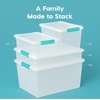 image:imageIRIS USA 2 Qt Craft Storage Bins with Lids 6Pack Made in USA Clip Box Small Plastic Sensory Bin Tote Organizer Containers for Art Supplies Paper amp Office Stackable  ClearBlackClearSeafoam Blue