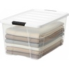 image:imageIRIS USA 72 Qt Stackable Plastic Storage Bins with Lids 4 Pack  BPAFree Made in USA  SeeThrough Organizing Solution Latches Durable Nestable Containers Secure Pull Handle  ClearWhite8 Pack