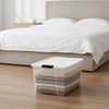 image:imageIRIS USA 72 Qt Stackable Plastic Storage Bins with Lids 4 Pack  BPAFree Made in USA  SeeThrough Organizing Solution Latches Durable Nestable Containers Secure Pull Handle  ClearWhite4 Pack