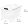 image:imageIRIS USA 72 Qt Stackable Plastic Storage Bins with Lids 4 Pack  BPAFree Made in USA  SeeThrough Organizing Solution Latches Durable Nestable Containers Secure Pull Handle  ClearWhite4 Pack