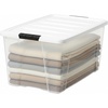 image:imageIRIS USA 72 Qt Stackable Plastic Storage Bins with Lids 4 Pack  BPAFree Made in USA  SeeThrough Organizing Solution Latches Durable Nestable Containers Secure Pull Handle  ClearWhite4 Pack