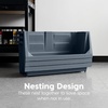 image:imageIRIS USA Open Front Storage Bins Jumbo Heavy Duty Garage Storage Stackable Storage Bins Tools Hardware Hose Household Product Sporting Goods Interlocked Secure Stacking 3 Pack Dark GrayJumbo  3 Pack