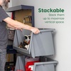 image:imageIRIS USA Open Front Storage Bins Jumbo Heavy Duty Garage Storage Stackable Storage Bins Tools Hardware Hose Household Product Sporting Goods Interlocked Secure Stacking 3 Pack Dark GrayLarge  3 Pack