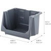 image:imageIRIS USA Open Front Storage Bins Jumbo Heavy Duty Garage Storage Stackable Storage Bins Tools Hardware Hose Household Product Sporting Goods Interlocked Secure Stacking 3 Pack Dark GrayLarge  3 Pack