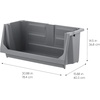 image:imageIRIS USA Open Front Storage Bins Jumbo Heavy Duty Garage Storage Stackable Storage Bins Tools Hardware Hose Household Product Sporting Goods Interlocked Secure Stacking 3 Pack Dark GrayJumbo  3 Pack