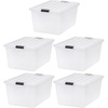 image:imageIRIS USA 8Pack Plastic Storage Bins with Lids 7 Quart Clear Stackable Small Storage Containers Latching Organizer Tote for Pantry Classroom Closet Crafts Hobby Office amp Home OrganizationBlack