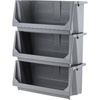 image:imageIRIS USA Open Front Storage Bins Jumbo Heavy Duty Garage Storage Stackable Storage Bins Tools Hardware Hose Household Product Sporting Goods Interlocked Secure Stacking 3 Pack Dark GrayJumbo  3 Pack