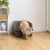 image:imageIRIS USA XXLarge Side Entry Cat Litter Box Navy  MultiCat Use Extended Length Design Extra Room Interior Jumbo Capacity Pan Comfortable Space Multiple Cat ReadyGray