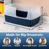 image:imageIRIS USA XXLarge Side Entry Cat Litter Box Navy  MultiCat Use Extended Length Design Extra Room Interior Jumbo Capacity Pan Comfortable Space Multiple Cat ReadyNavy