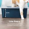 image:imageIRIS USA XXLarge Side Entry Cat Litter Box Navy  MultiCat Use Extended Length Design Extra Room Interior Jumbo Capacity Pan Comfortable Space Multiple Cat ReadyNavy