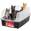 image:imageIRIS USA XXLarge Side Entry Cat Litter Box Navy  MultiCat Use Extended Length Design Extra Room Interior Jumbo Capacity Pan Comfortable Space Multiple Cat ReadyBlack