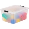 image:imageIRIS USA 18 Quart Clear Storage Organizer with Removable Dividers  Removable dividers organize tools pantry goods and household supplies Stackable design saves space325 Qt