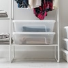image:imageIRIS USA 18 Quart Clear Storage Organizer with Removable Dividers  Removable dividers organize tools pantry goods and household supplies Stackable design saves space27 Qt